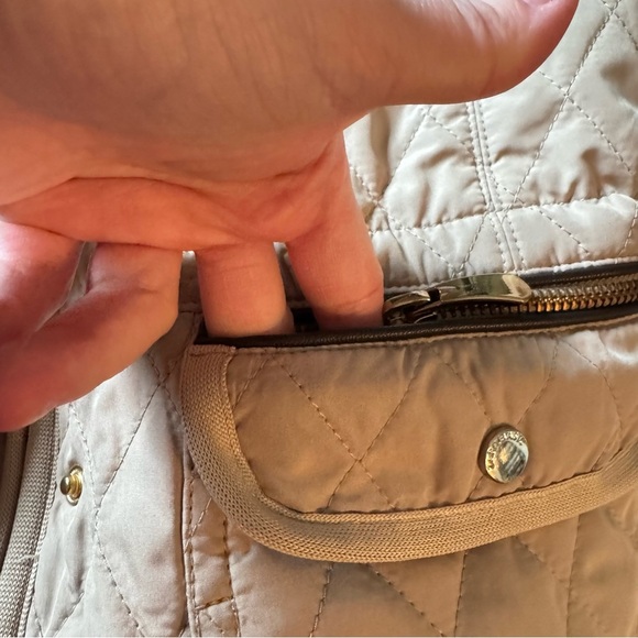 Women's Quilted Jacket - Cream/Beige - Picture 5 of 10